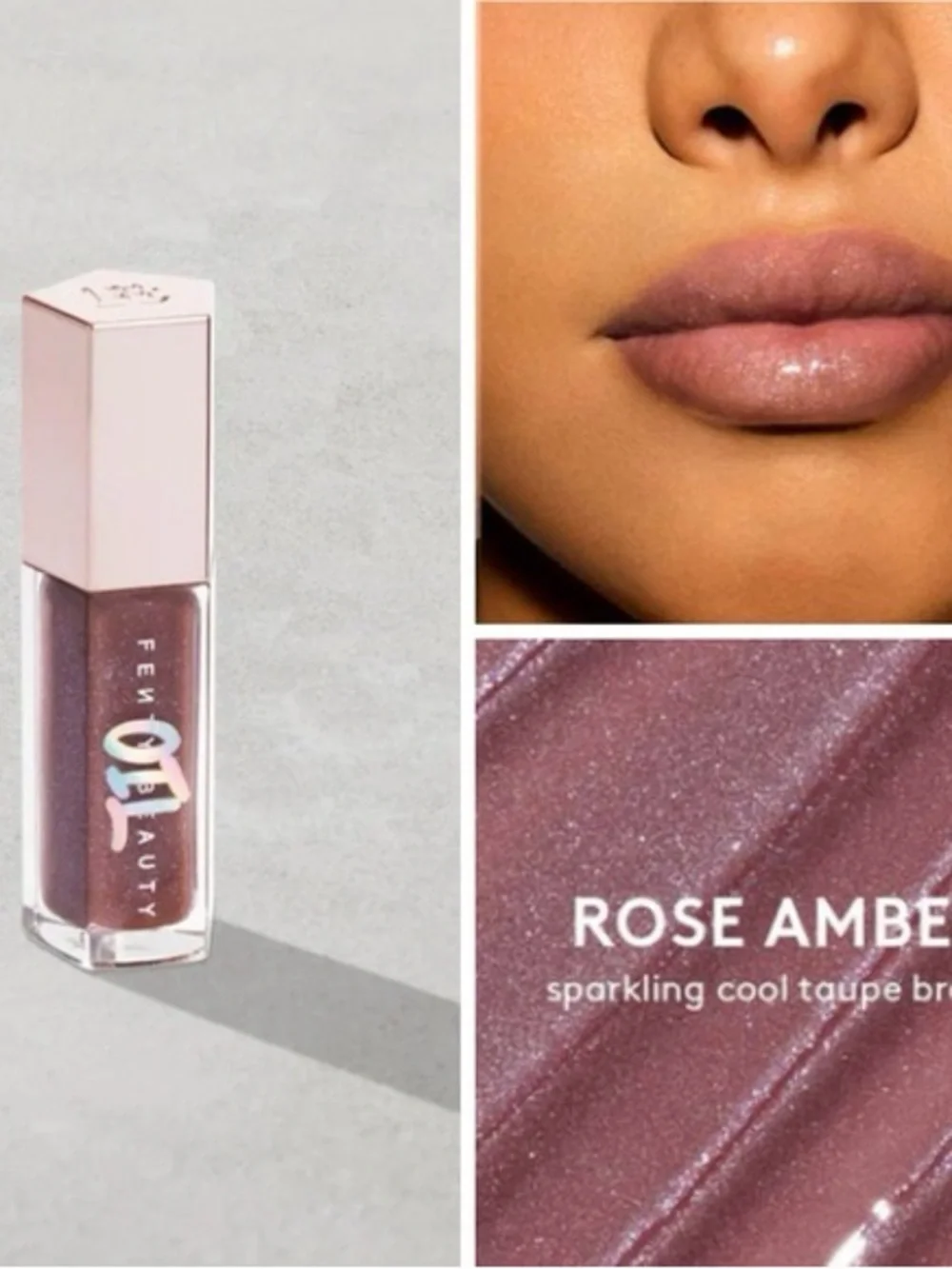 Fenty Beauty Gloss Bomb Oil Luminizing Lip Oil 'N Gloss ~ Rose Amber 03 ~ NIB